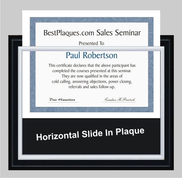 Certificate Plaque Slide in